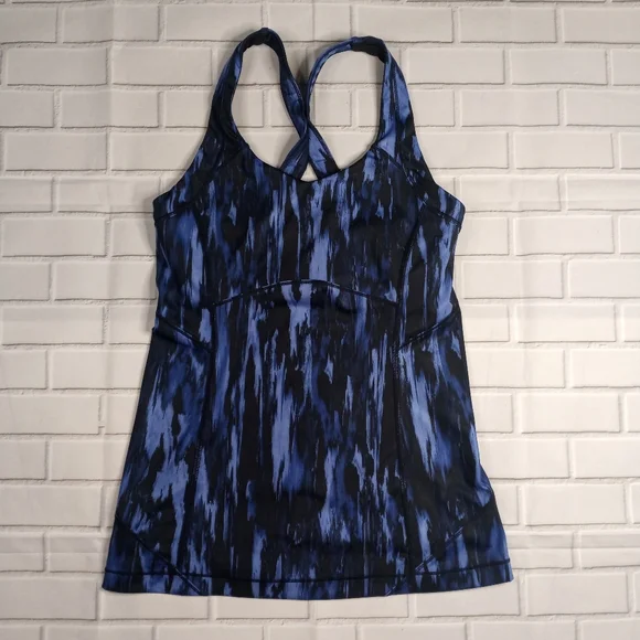 LULULEMON KANTO CATCH ME TANK TOP PAINTED ANIMAL BLUE SIZE 6. - Picture 3 of 13